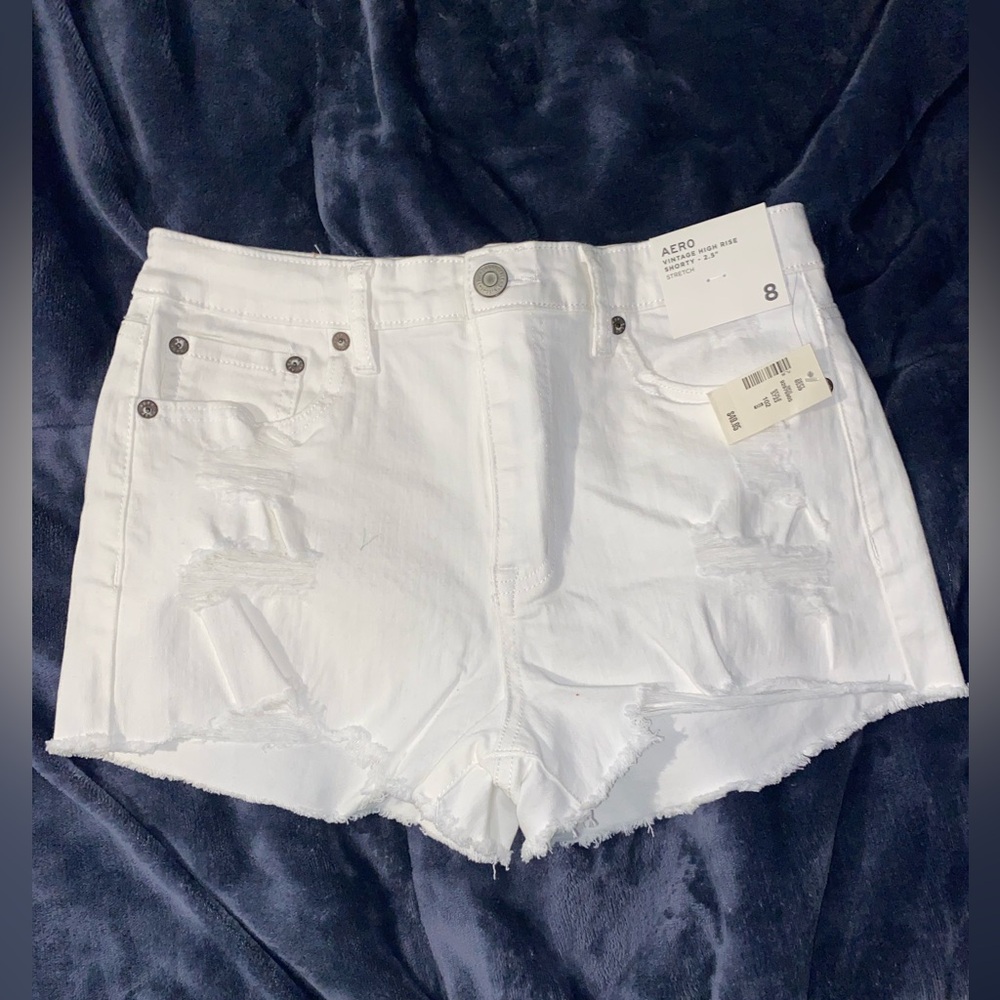Aeropostale White High Rise Jean Shorts Size 8